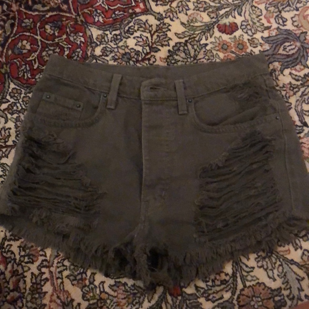 Carmar green denim shorts